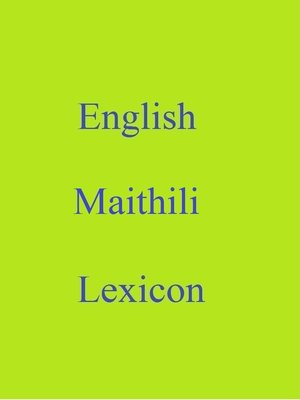 cover image of English Maithili Lexicon
